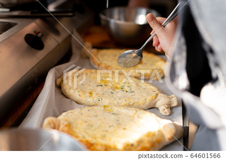 Culinary master class. Closeup of people hands 64601566