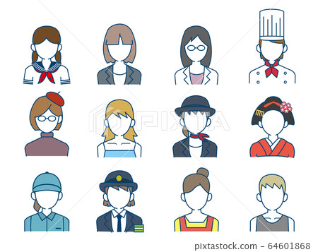 Female occupation icon material - Stock Illustration [64601868] - PIXTA