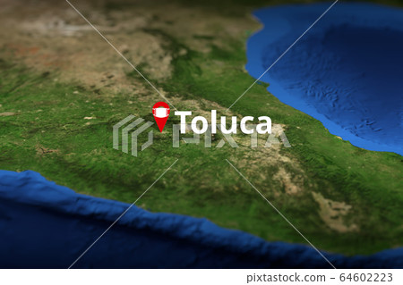 Toluca, Mexico geotag with face mask, COVID-19 coronavirus disease self-isolation related 3D rendering Toluca, Mexico geotag with face mask, COVID-19 coronavirus disease self-isolation related 3D rendering 64602223