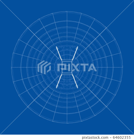 Radio Telescope concept outline. Vector Radio Telescope concept outline. Vector 64602355