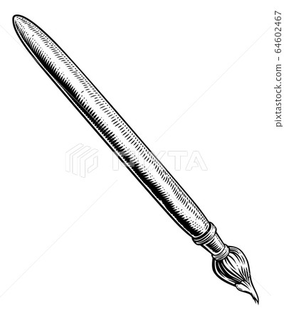Artists Paintbrush Vintage Engraved Woodcut Print Artists Paintbrush Vintage Engraved Woodcut Print 64602467