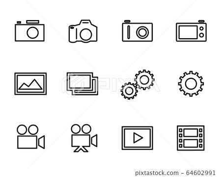 Icon set for camera, photo, video, etc. 64602991