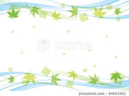 Blue autumn leaves and wave background light blue 64603902