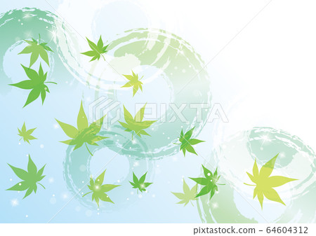 藍色秋葉和漣漪的背景 64604312
