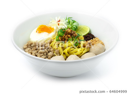 Egg Noodles with Minced Pork,Boiled Egg and Pork Egg Noodles with Minced Pork,Boiled Egg and Pork 64604999