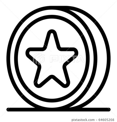 Award coin icon, outline style Award coin icon, outline style 64605208
