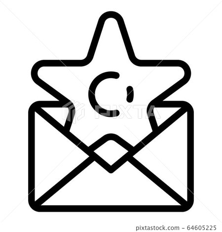 Star envelope program icon, outline style Star envelope program icon, outline style 64605225