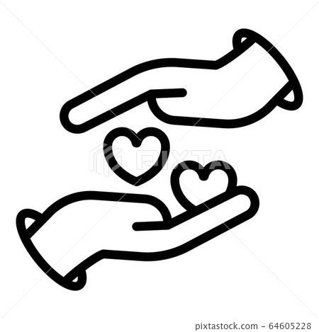 Loyalty hands protect icon, outline style - Stock Illustration ...