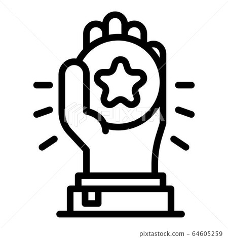 Gift loyalty coin icon, outline style 64605259