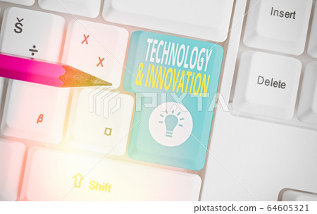 Text sign showing Technology And Innovation 64605321