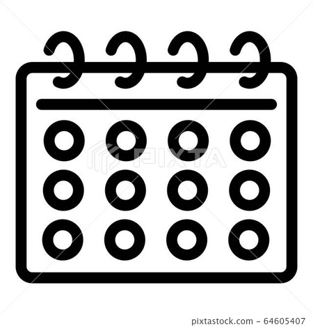 Office calendar icon, outline style 64605407