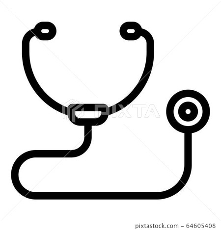 Stethoscope icon, outline style Stethoscope icon, outline style 64605408