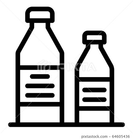 Medical bottles icon, outline style 64605436
