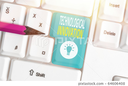 Text sign showing Technological Innovation 64606408