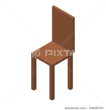 Wood chair icon, isometric style Wood chair icon, isometric style 64606764