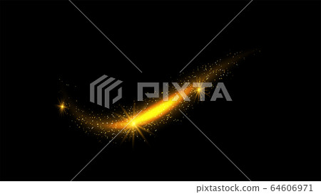 Golden abstract background with glitter waves. 64606971