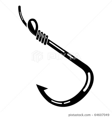 Classic metal hook icon, simple style 64607049