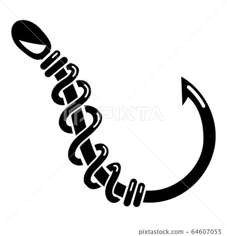 Fishing hook icon, simple style 64607055