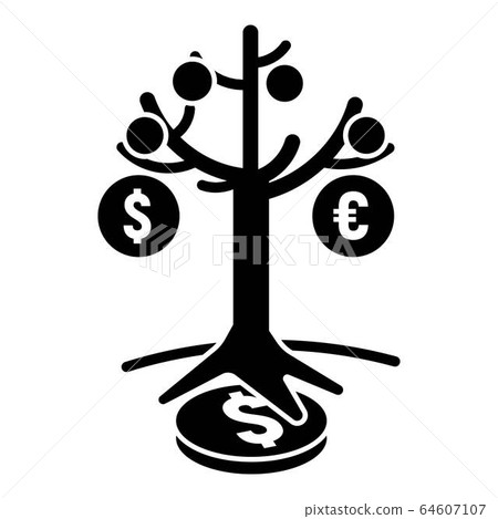 Money tree icon, simple style Money tree icon, simple style 64607107