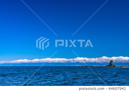 <富山縣>天原海岸，名和，立山山脈 64607942