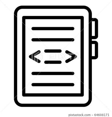 Electronic reader icon, outline style Electronic reader icon, outline style 64608171
