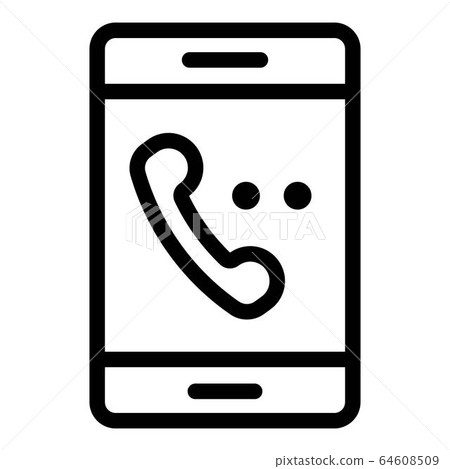 Smartphone in dialing mode icon, outline style 64608509