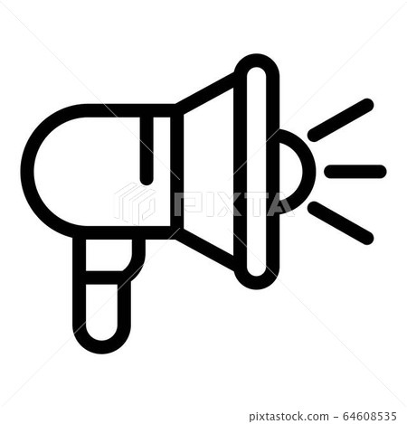 Megaphone icon, outline style Megaphone icon, outline style 64608535