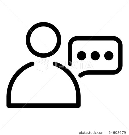 Man and chat bubble icon, outline style 64608679