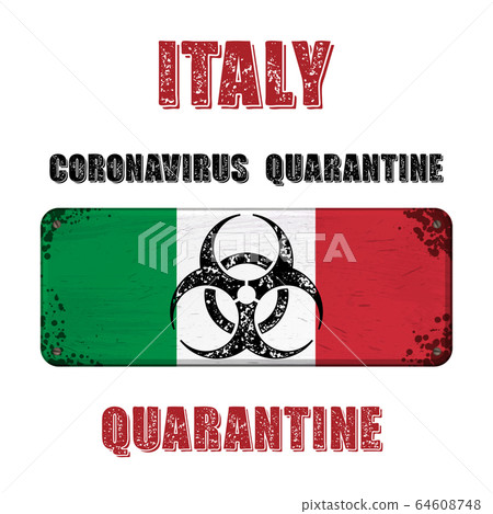 Italy grunge flag nameplate quarantine 64608748