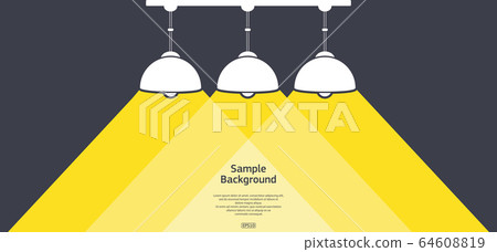 Three lamps with light and text 64608819