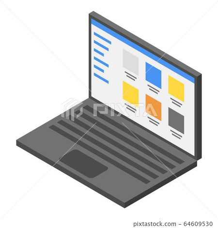 Business laptop icon, isometric style 64609530