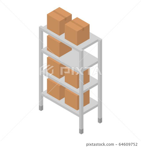 Box rack icon, isometric style Box rack icon, isometric style 64609752