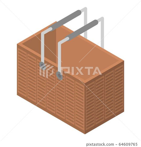 Food wicker icon, isometric style 64609765