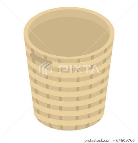 Picnic wicker icon, isometric style 64609766