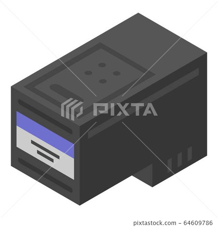 Plastic printer cartridge icon, isometric style Plastic printer cartridge icon, isometric style 64609786