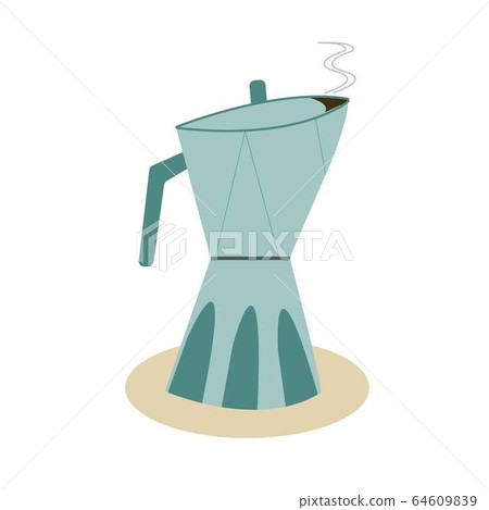 Geyser coffee maker. Flat style. 64609839