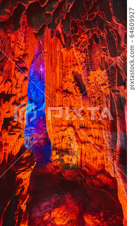 The Reed Flute Cave in Guilin, China. 64609927