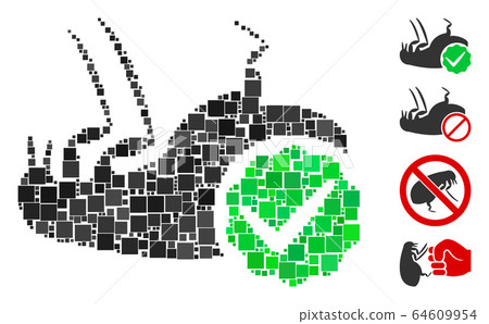 Square Flea Control Icon Vector Mosaic Square Flea Control Icon Vector Mosaic 64609954