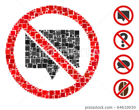 Square No Banner Icon Vector Mosaic - Stock Illustration [64610030] - PIXTA