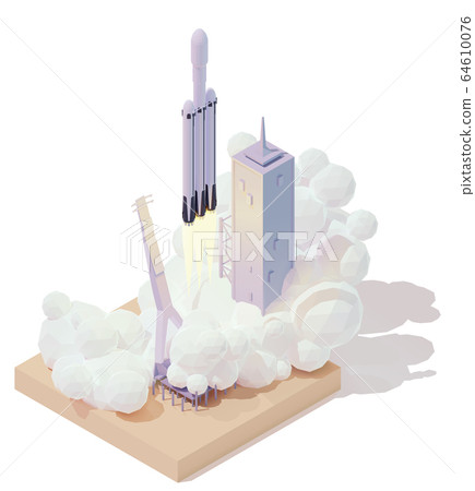 Vector isometric heavy rocket launch Vector isometric heavy rocket launch 64610076