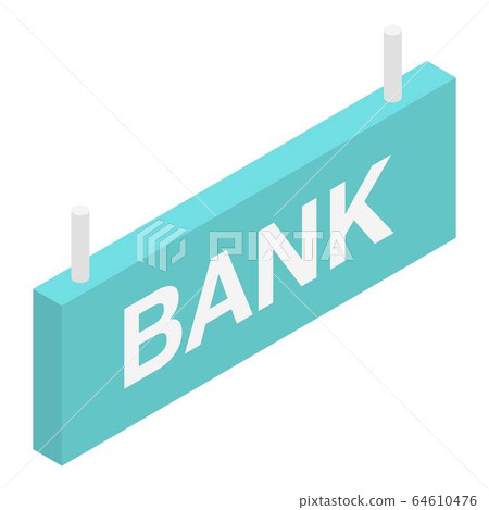 Bank banner icon, isometric style 64610476