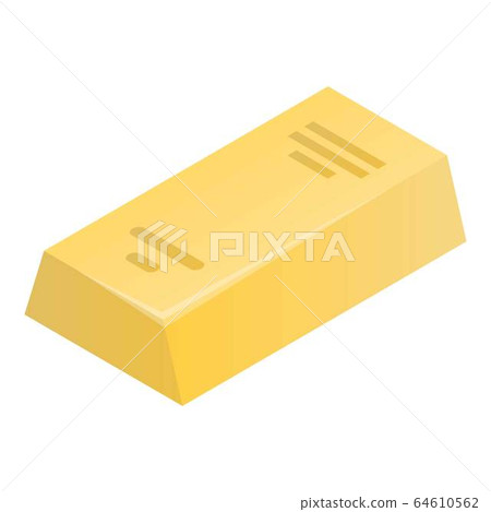 Gold bar icon, isometric style - Stock Illustration [64610562] - PIXTA