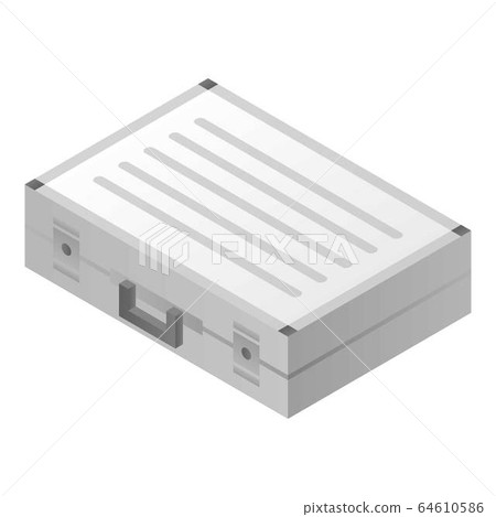 Metal money case icon, isometric style 64610586