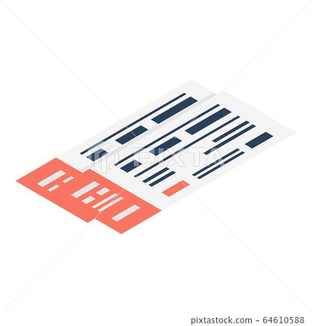 Paper tickets icon, isometric style 64610588