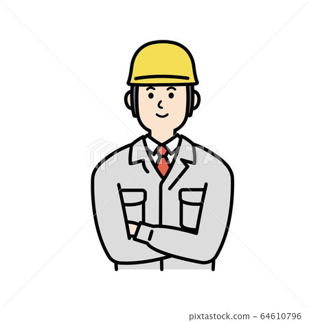 一名建築工地工人的插圖 64610796