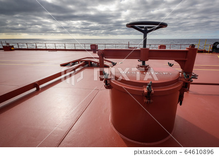 Closed tank dome of large crude oil tanker Closed tank dome of large crude oil tanker 64610896