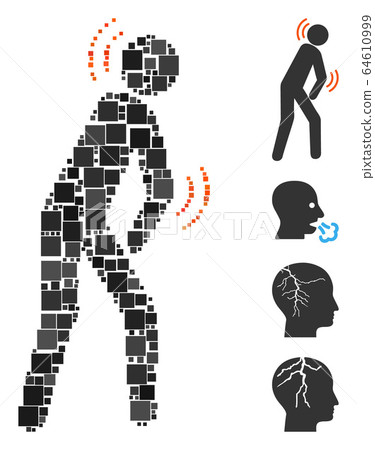 Square Parkinson Disease Icon Vector Collage Square Parkinson Disease Icon Vector Collage 64610999