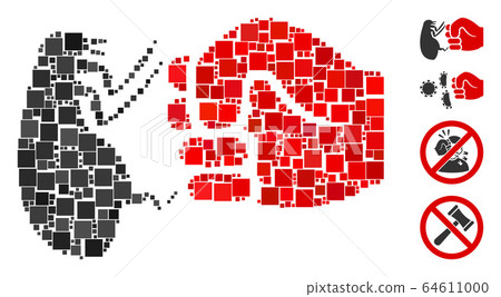 Square Flea Fist Strike Icon Vector Collage Square Flea Fist Strike Icon Vector Collage 64611000