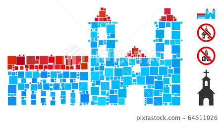 Square Santa Barbara Mission Icon Vector Collage Square Santa Barbara Mission Icon Vector Collage 64611026
