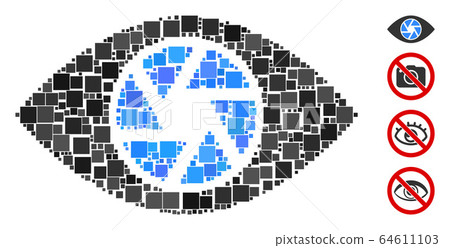 Square Shutter Eye Icon Vector Mosaic Square Shutter Eye Icon Vector Mosaic 64611103